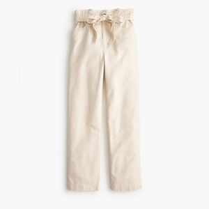 J. Crew Twill Paper-Bag Full-Length Pant in Ivory size 8. New with tag